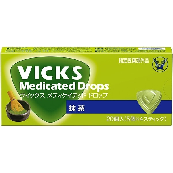 Vicks Medicated Drops Candy Matcha flavor for throat 20 drops