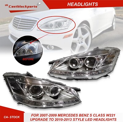 For Mercedes S Class  07-09 Upgrade 2010-2013 W221 S400 S550 AMG Headlights