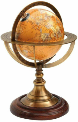 Vintage Brass Antique Armillary Tabletop Marine Sphere Globe Nautical Decor Gift