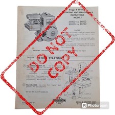 Briggs & Stratton Engine 60100 - 60152 & 80100 - 80192 Operating Manual 27831-99