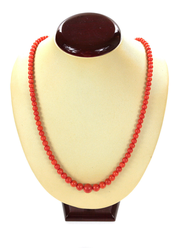Elegant Necklace - Gradient Coral Balls - Clasp 585 Gold 14K