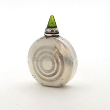 Mexico Sterling Silver Perfume Vinaigrette Scent Bottle Green Tourmaline Dabber