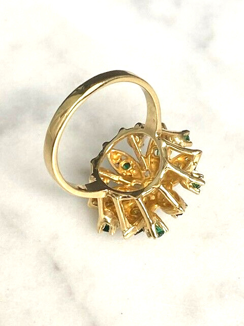 18K YELLOW GOLD AND EMERALD RING SIZE 5.5 - image 9