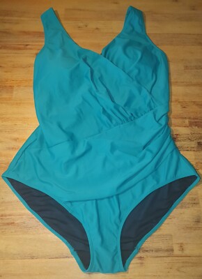BPC BON PRIX COLLECTION shapewear swimsuit, size 48, green, NEW