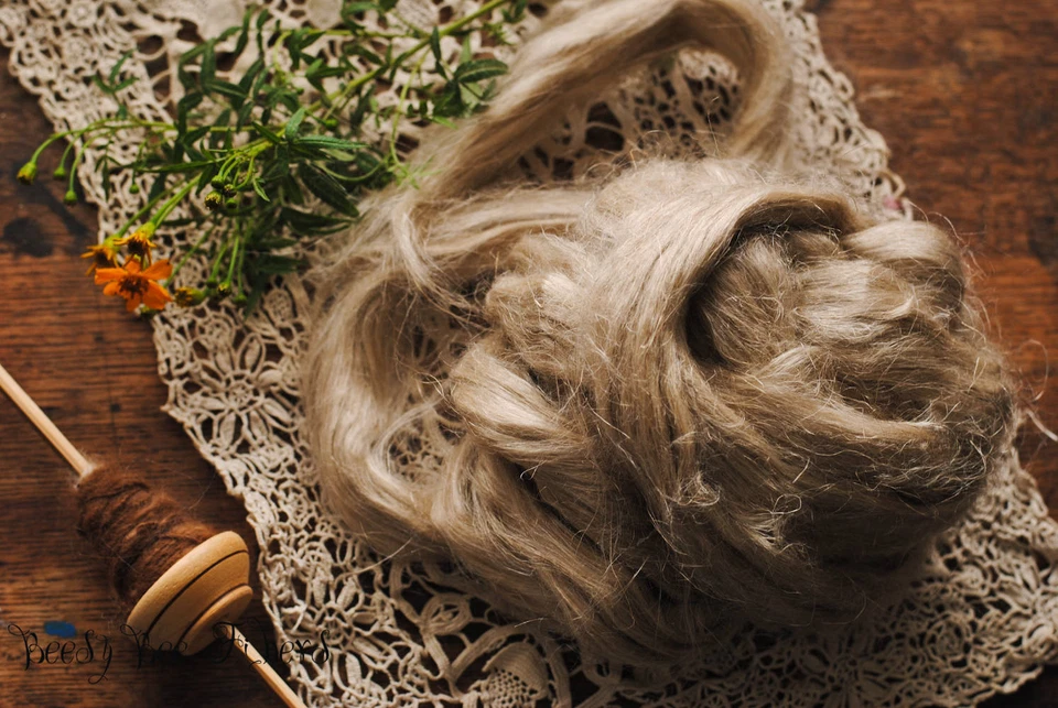 LINEN FLAX Unbleched Combed Top Felting Spinning Cellulose Vegan Plant Fiber 4oz - Image 4 of 4