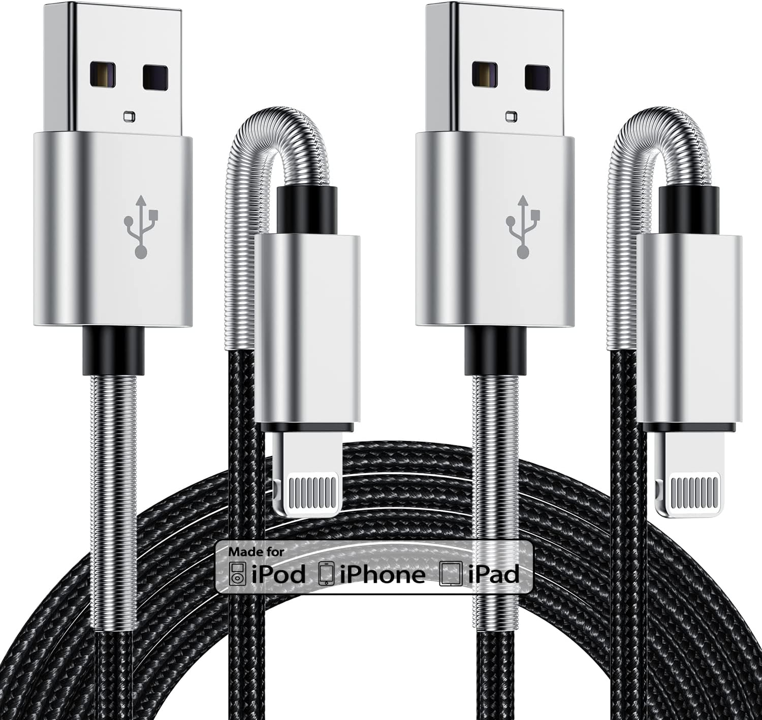 2Pack 10Ft Iphone Charger Cable, [ Apple Mfi Certified ] Long Lightning Cable 10