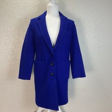 J. Crew Olga Royal Blue Italian Boiled Wool Coat Sz 4p Rtl $278 Nwt