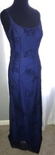 Beautiful Alyce Designs Beaded Black Blue Formal Prom Pageant Dress Size 8