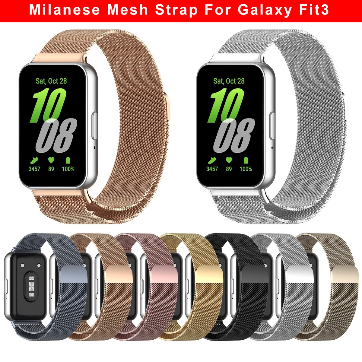 For Samsung Galaxy Fit Milanese Loop Metal Strap Replacement Wristband  Band
