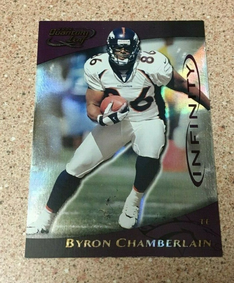 2000 QUANTUM LEAF BRYON CHAMBERLAIN INFINITY PURPLE #96 18/25 OLD DENVER BRONCOS