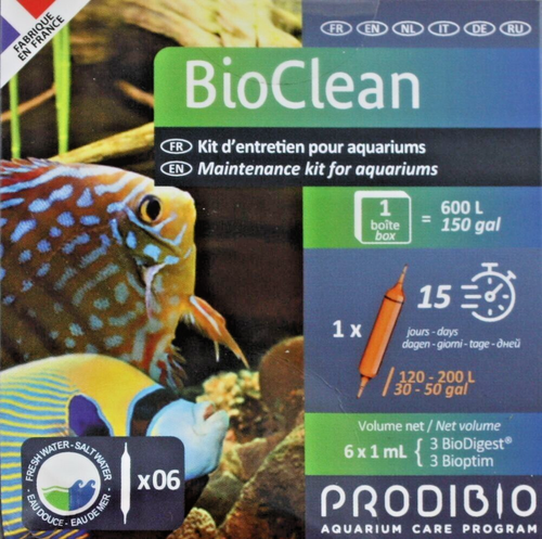 Bioclean 6 Ampollas Prodibio Bacterias + Nutrientes para Acuario 2,65 €/Unidades