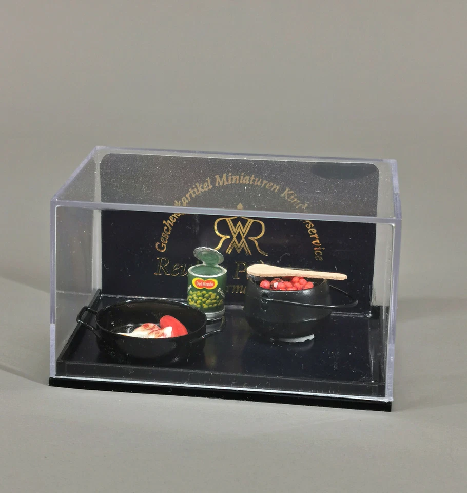 9911105 Reutter Puppenstuben-Miniatur Rustica Cucinare Fagioli Uovo Fritto Wurst - Immagine 3 di 4