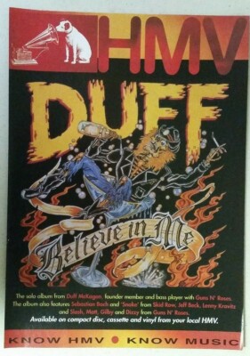 DUFF ''Believe in Me'' ~ Vintage Magazine PRINT AD Duff McKagan 1993
