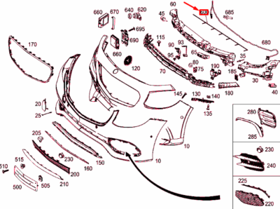 MB E W213 Front Bumper Electrical Wiring Harness A2135405503 NEW