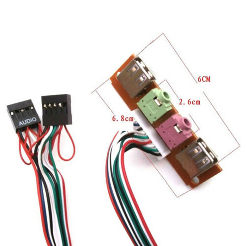 2 USB PC Computer Case 6.8CM Front Panel USB Audio Port Mic Earphone Ca npL^YR - Bild 2 von 8