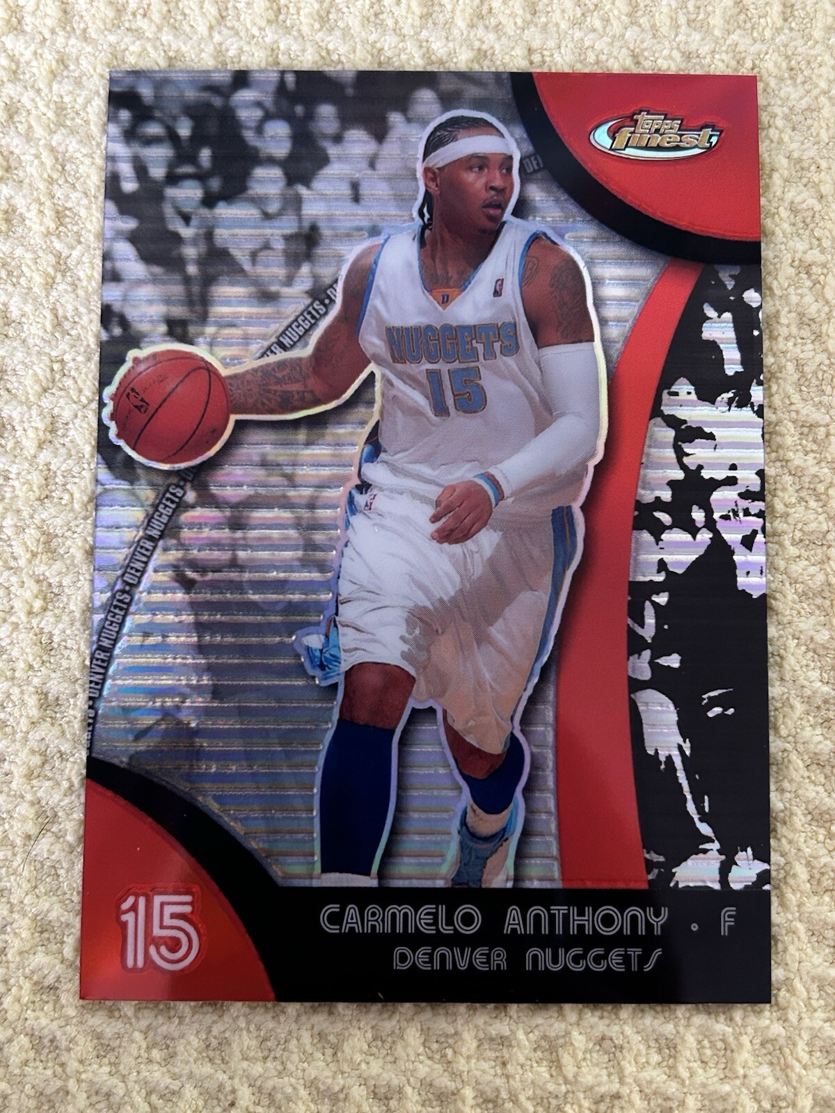 2007-08 Topps Finest Refractor Carmelo Anthony #15