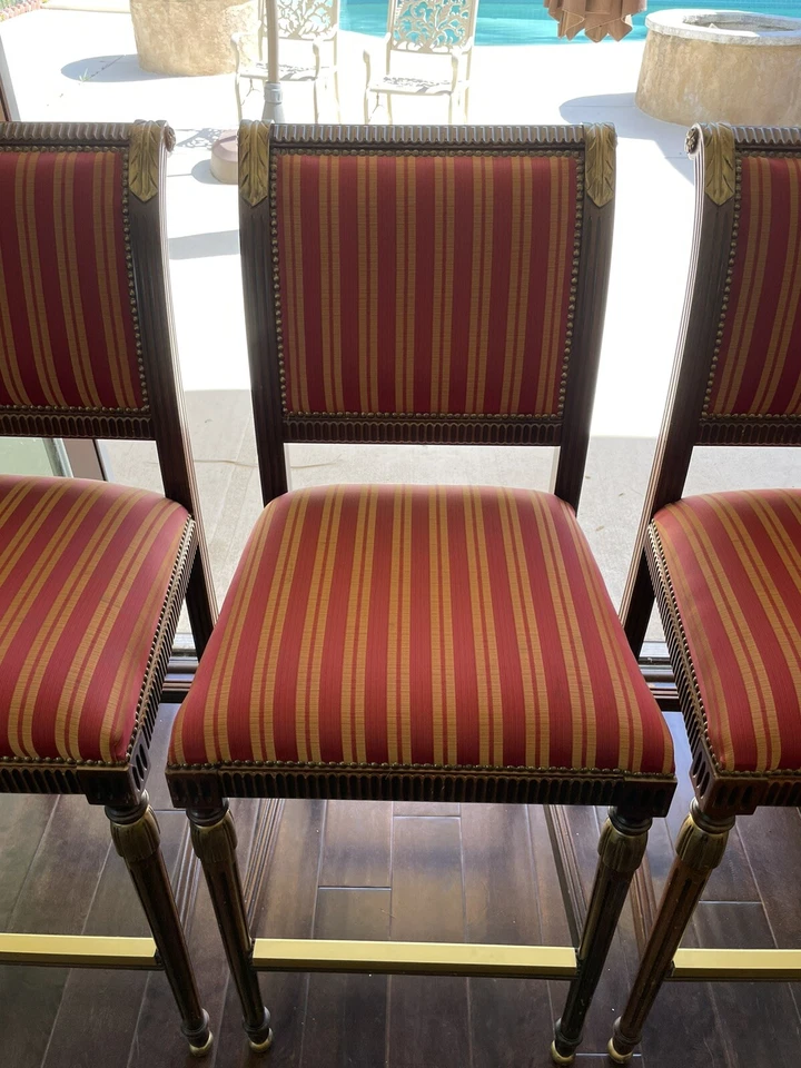 Передние ворота SevenSedie ручной работы французский Людовик XVI император барные стулья красный/золото - Изображение 4 из 4