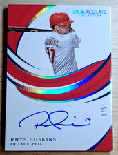 Rhys Hoskins /5 (AUTO) 🔥 2019 Immaculate Collection Signatures - Phillies