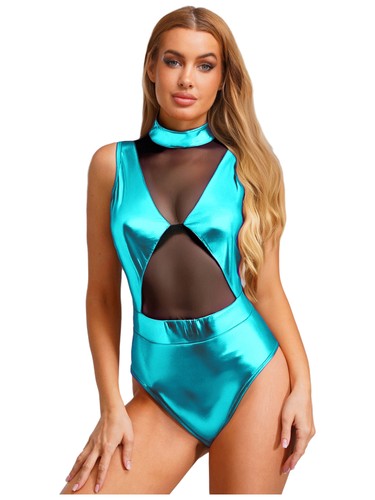 Women Bodysuit See Through Clubwear Swimwear Jumpsuit Shiny Lingerie Cosplay - Picture 63 of 78