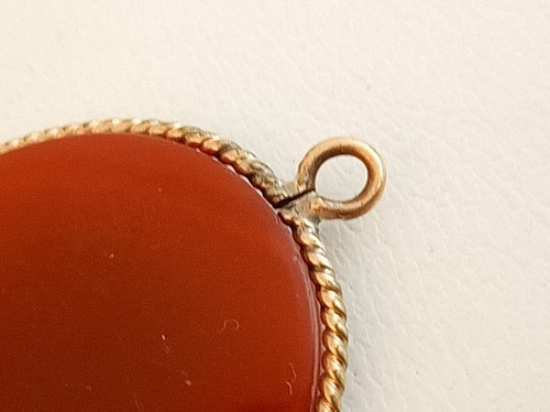 Antico cammeo vittoriano intagliato corniola intaglio oro soldato romano ciondolo - Foto 8 di 11