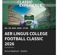 2 bilety na mecz piłki nożnej Aer Lingus College w Dublinie