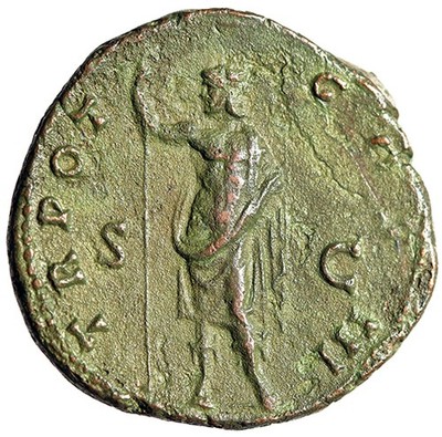 Antoninus Pius AE As ''Janus, Two Face Deity'' Scarce Good Very Fine