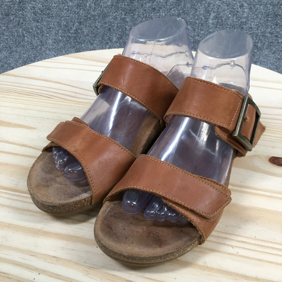 Sandalias Taos para mujer 9-9,5 My Dear informales sin cordones con hebilla deslizable de cuero marrón Foto 3 de 4