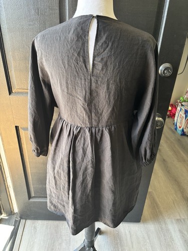 Mini Vestido Zara TRF Calzado Grunge Babydoll Manga 3/4 Con Bolsillos Negro XS - Imagen 3 de 8