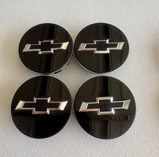 4pc Chevrolet Chevy Wheel Center Caps Rim Hubcaps Emblems Silver Black 53mm 2 In