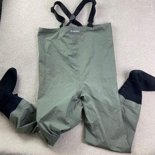 Simms Fishing Waders Mens M-King Green Stockingfoot Chest High Made in USA