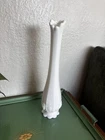 VTG Westmoreland MCM Milk Glass Paneled Grape Scalloped Swung 12” Vase 1960