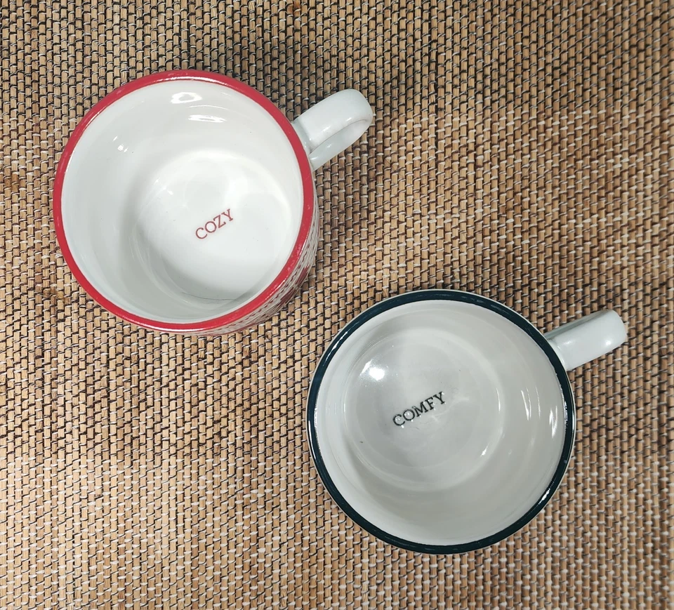 Magnolia Hearth & Hand Fair Isle Taza de Navidad Gres Ciervo Rojo APILABLE NUEVO Foto 3 de 4