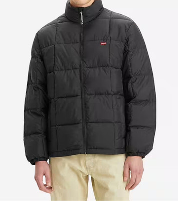 LEVI'S  Herren Steppjacke Jacke normale Passform Stehkragen Schwarz Gr. XXL