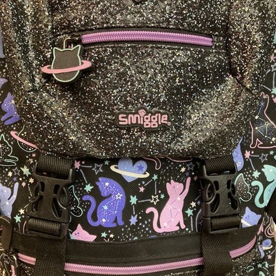 Smiggle Super Charge Attach Foldover Backpack Cats Stars Butterflies Sparkles