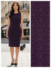 Calvin Klein Sheath Dress 8 Medium Purple Geometric Slvlss Career Party        B