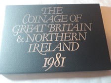 PROOF COINS SET 1981  UNITED KINGDOM 1/2 HALF NEW PENNY- 50 NEW PENCE