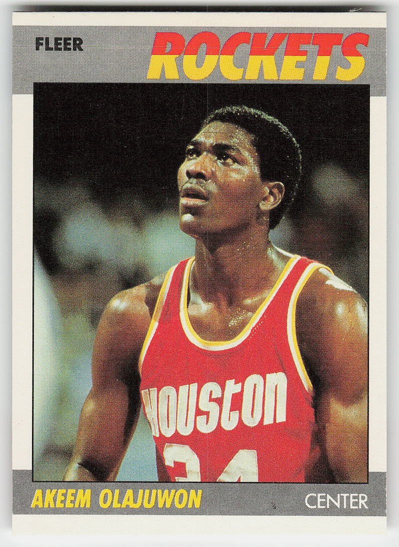 1987-88 Fleer #80 Akeem Olajuwon BASKETBALL Houston Rockets