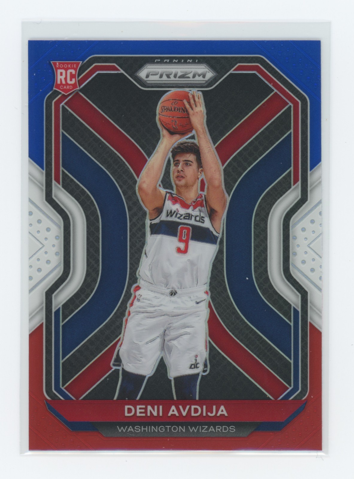 2020-21 Panini Prizm Deni Avdija RC Red White Blue Prizm RWB #290 Wizards Rookie