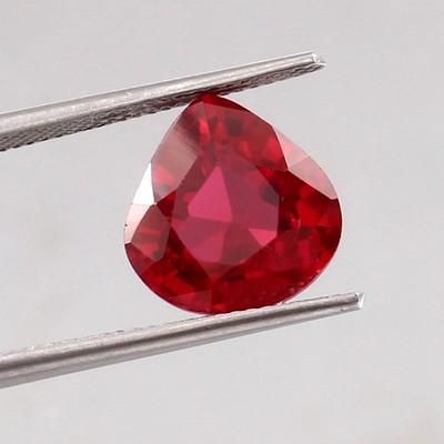 8.45ct Natural Burma ruby pear shape deep red color standard heat gemstone