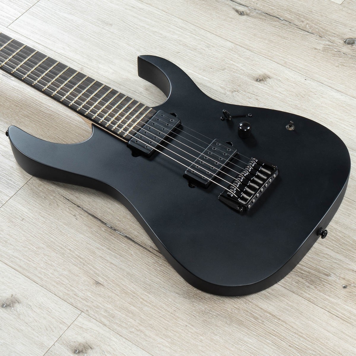 Ibanez RGIXL7BKF RG Iron Label Guitar, Ebony Fretboard, Black Flat
