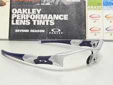 Oakley Flak Jacket 1.0 XLJ Silver frame w/ Chrome Oakley Icons - NWD NR MINT