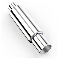 Exhaust Muffler 2.5" Inlet OD 4" Outlet Exhaust 2.5 Intlet 4 outlet Silver