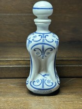 Lufthansa Gluckerflasche Porzellan Bommerlunder blau wei&szlig;es Barock Dekor Vintage