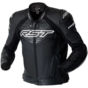 RST Tractech Evo D3O Motorbike Motorcycle Leather Jacket - Black / White