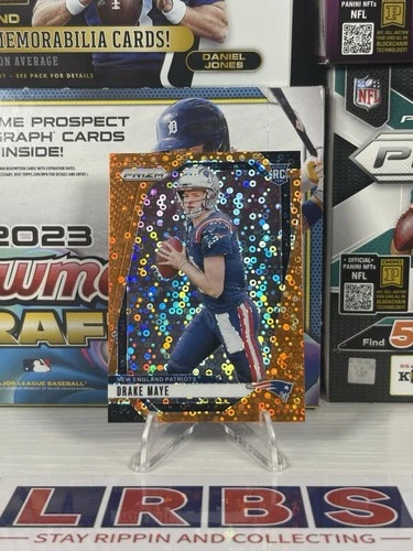 2024 Panini Prizm Drake Maye Orange Disco Prizm RC #329