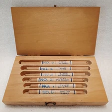 Spiral Taper Pin Reamer Set 0-5 Millersburg Machinist Tool Maker w/ Wood Box USA