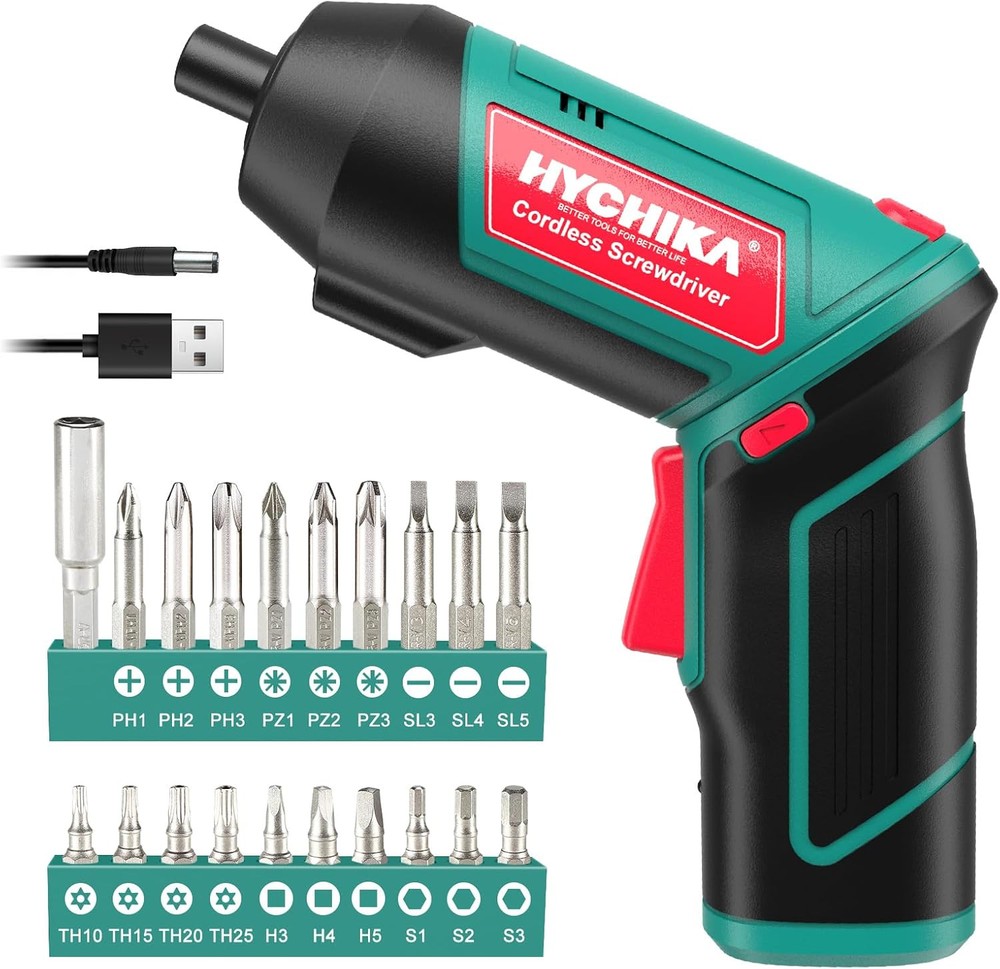 HYCHIKA 4V 2000mAh Cordless Screwdriver with 6 N.m Torque
