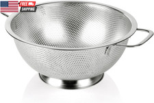 Colander Stainless Steel 3-quart, Strainer For Kitchen Food, Dishwasher Safe