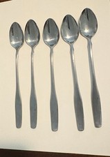 Iced Tea Spoons 6pc Stainless Flatware Ice Cream Milkshake Spoon Vintage Japan