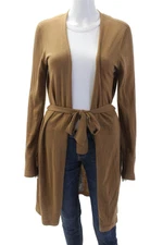 Rick Owens Unisex Cardigan Brown Lana Wool Tie Long Sleeve 36 Bust Size S
